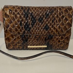 Brahmin Brown Shoulder Bag with Snakeskin Pattern